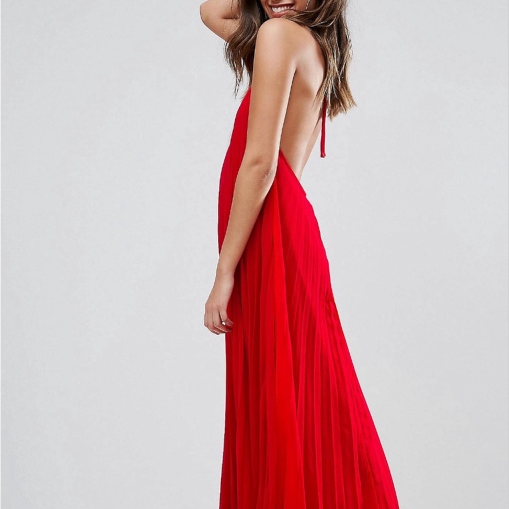 Red low back maxi